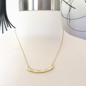 Vintage Bamboo Bar Gold Toned Necklace
